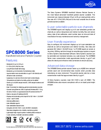 Thumbnail of document Data Sheet - SPC 8000 Handheld Particle Counter